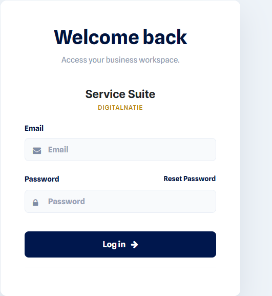 Page de connexion à l'espace de gestion